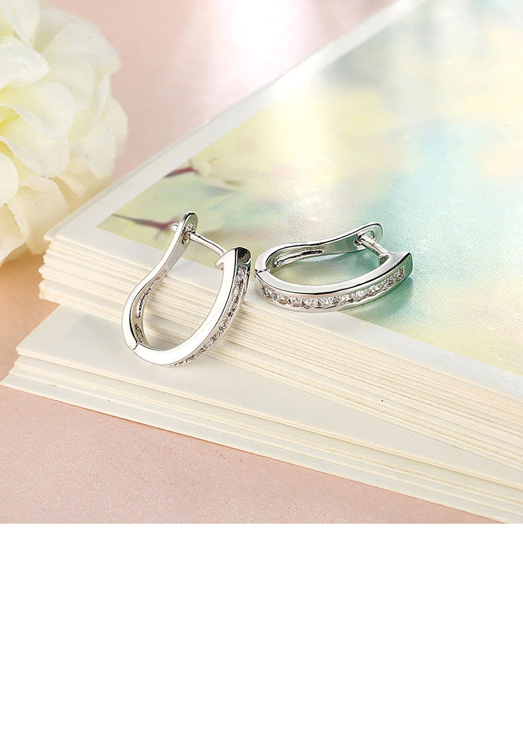 Fashion Simple Geometric Cubic Zircon Stud Earrings