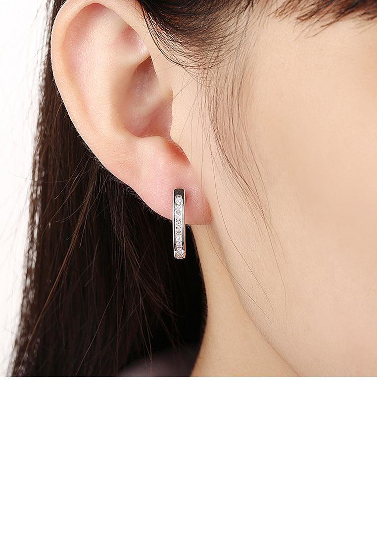 Fashion Simple Geometric Cubic Zircon Stud Earrings