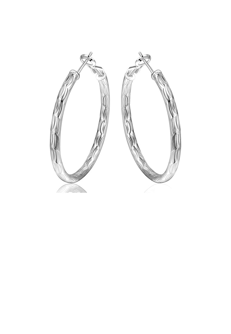 Simple Elegant Fashion Fish Veins Pattern Geometric Circle Earrings