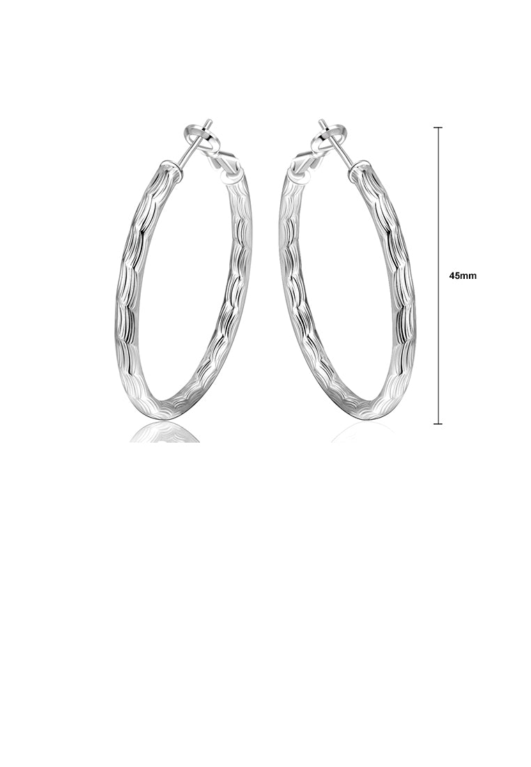 Simple Elegant Fashion Fish Veins Pattern Geometric Circle Earrings