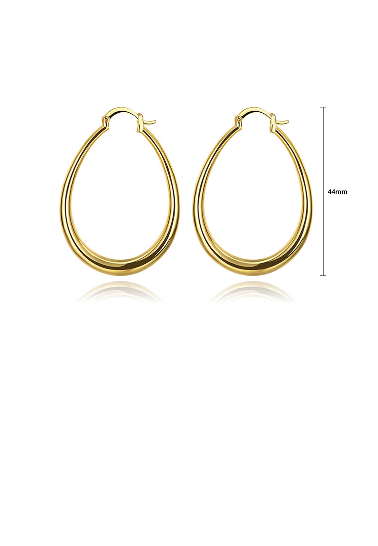 Simple Plated Gold Oval Earrings
