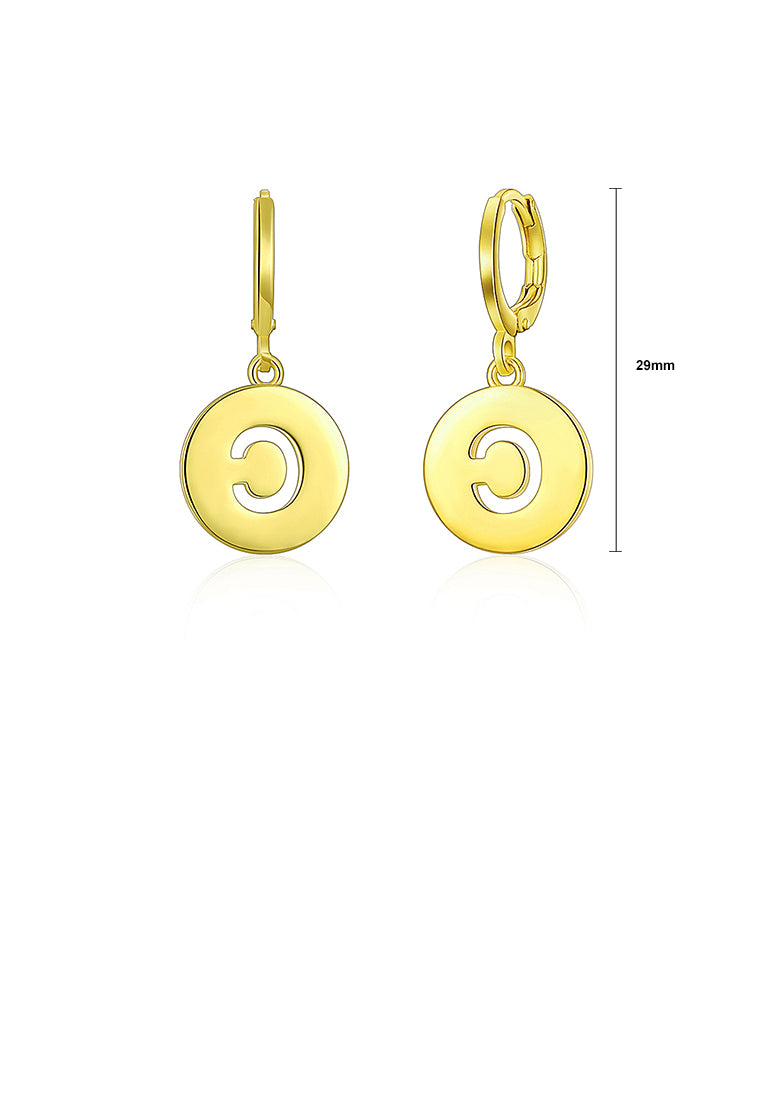 Simple Golden Letter C Earrings