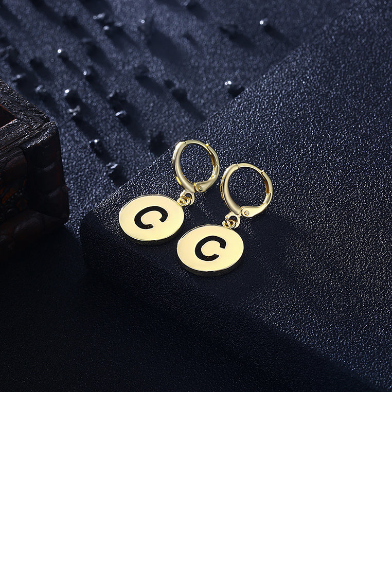 Simple Golden Letter C Earrings