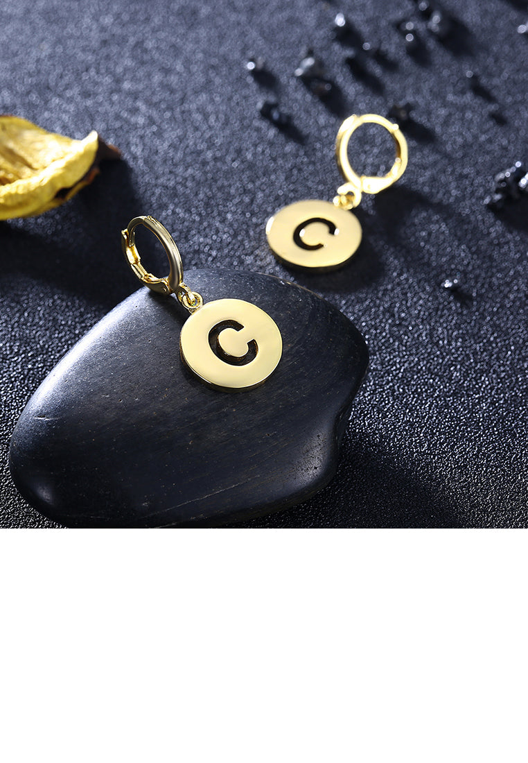 Simple Golden Letter C Earrings