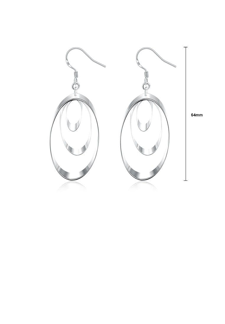 Fashion Multilayer Oval Earrings