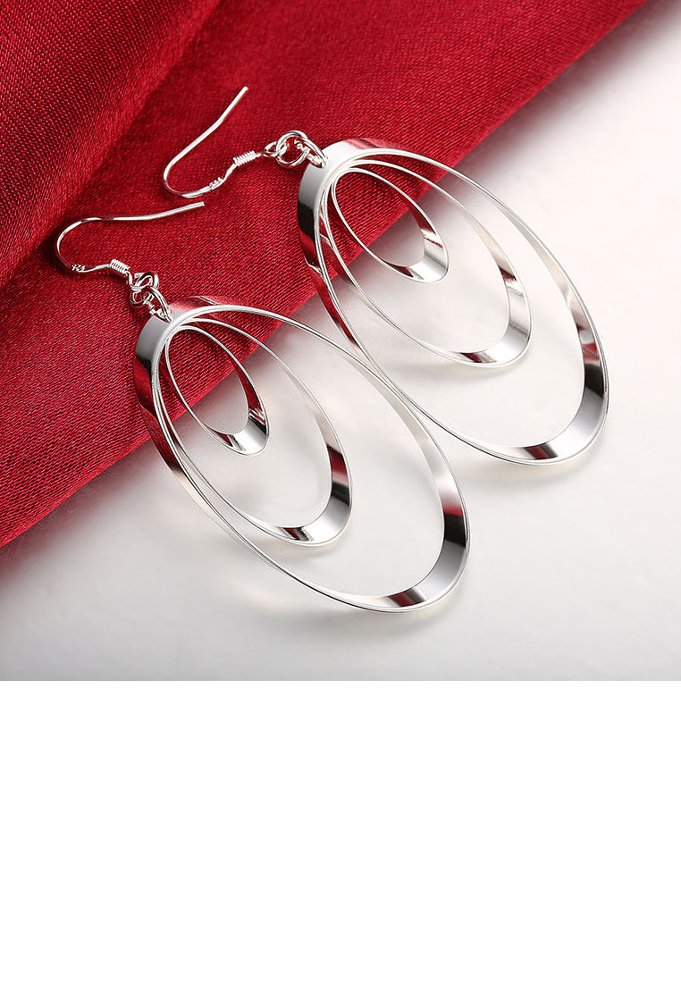 Fashion Multilayer Oval Earrings