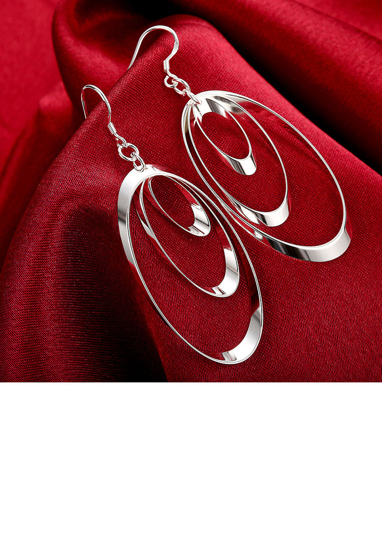 Fashion Multilayer Oval Earrings