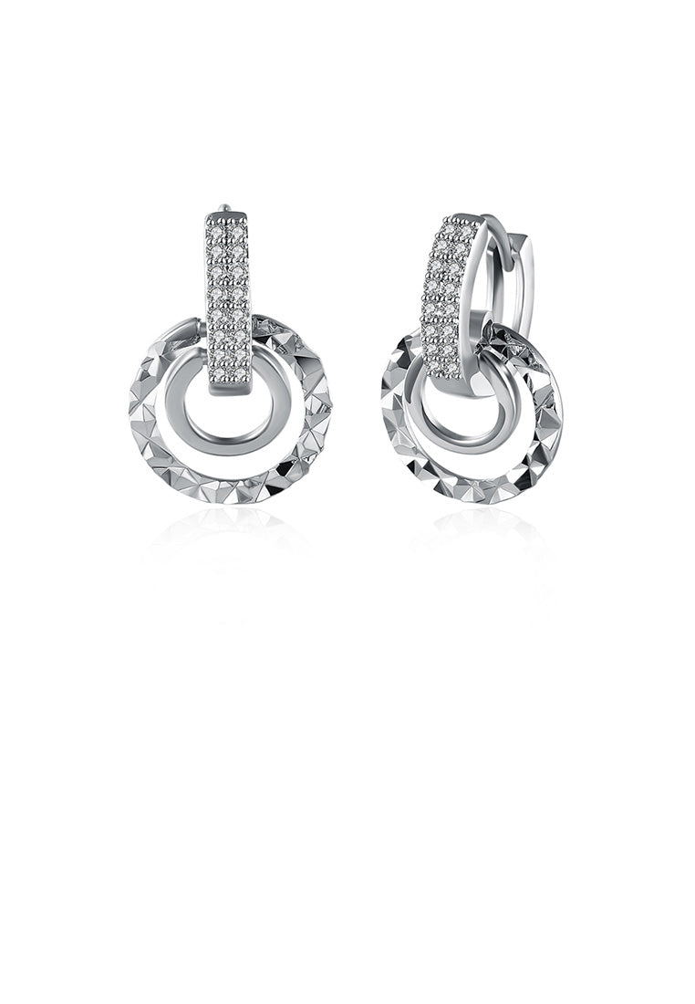 Fashion Simple Geometric Round Cubic Zircon Earrings
