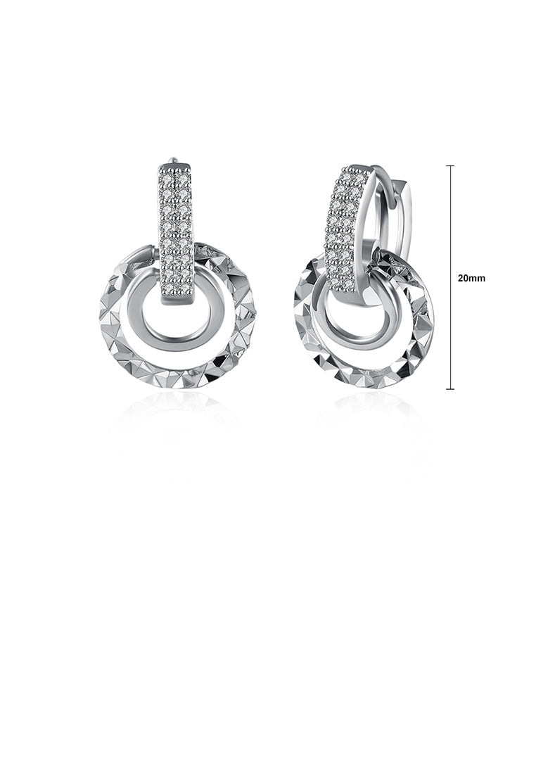 Fashion Simple Geometric Round Cubic Zircon Earrings