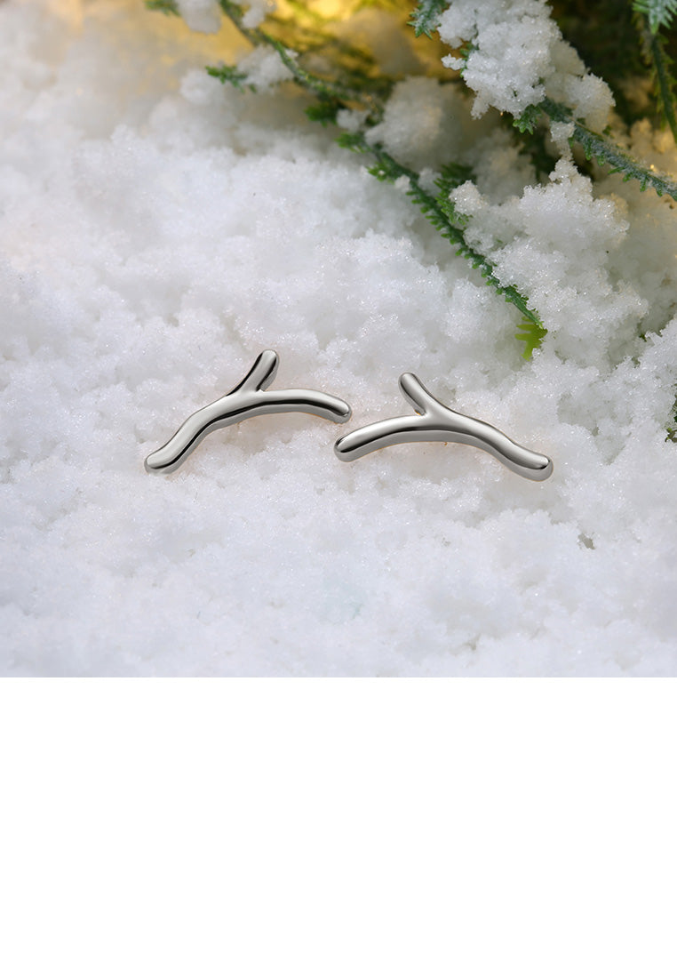Simple Romantic Christmas Antler Stud Earrings