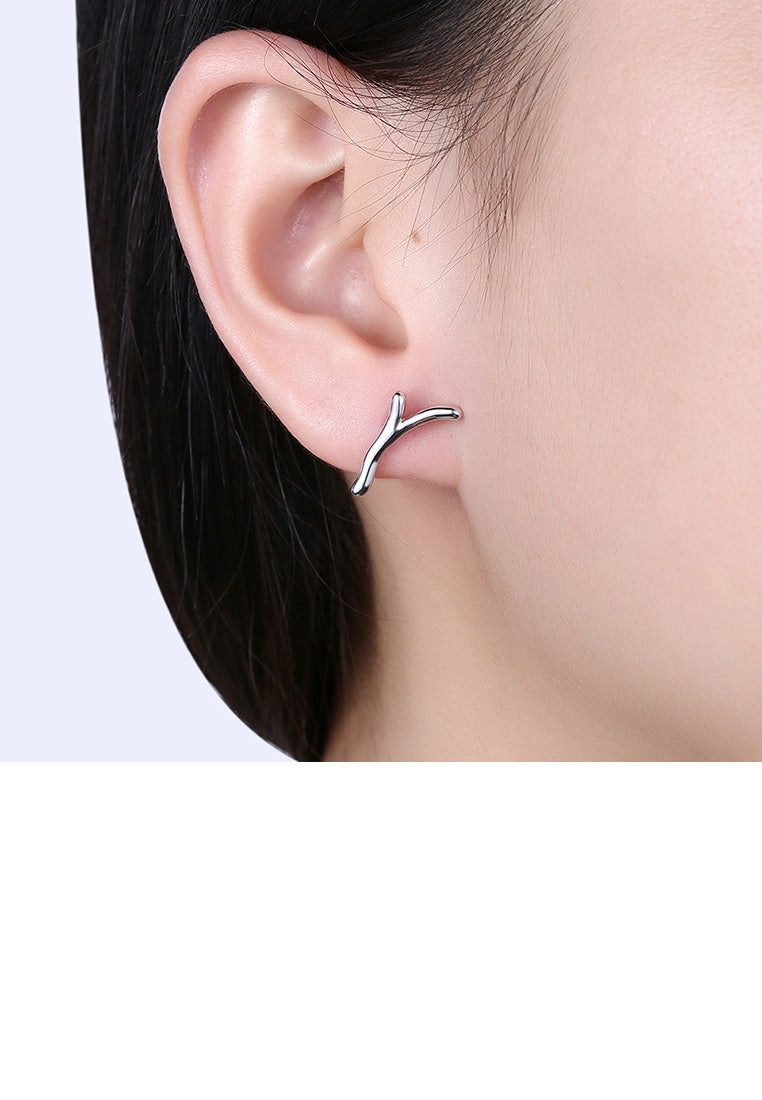 Simple Romantic Christmas Antler Stud Earrings