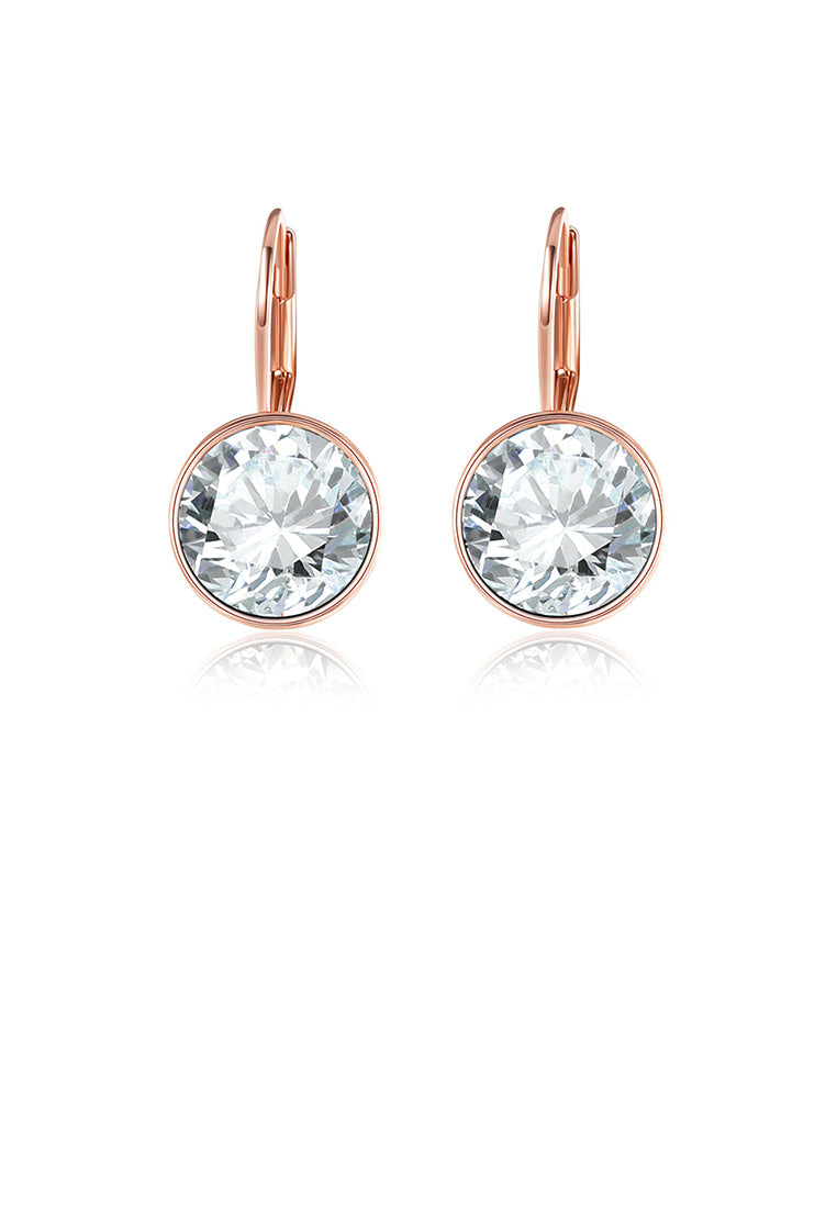 Simple Fashion Plated Rose Gold Geometric Round Earrings
