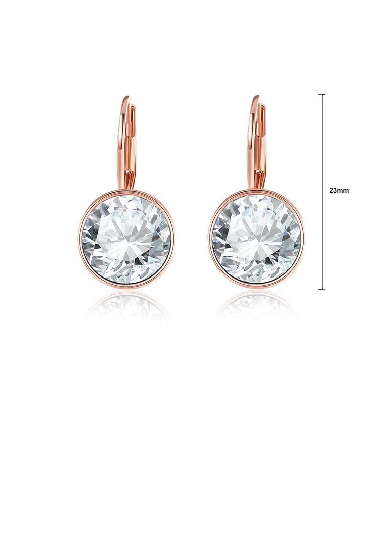 Simple Fashion Plated Rose Gold Geometric Round Earrings