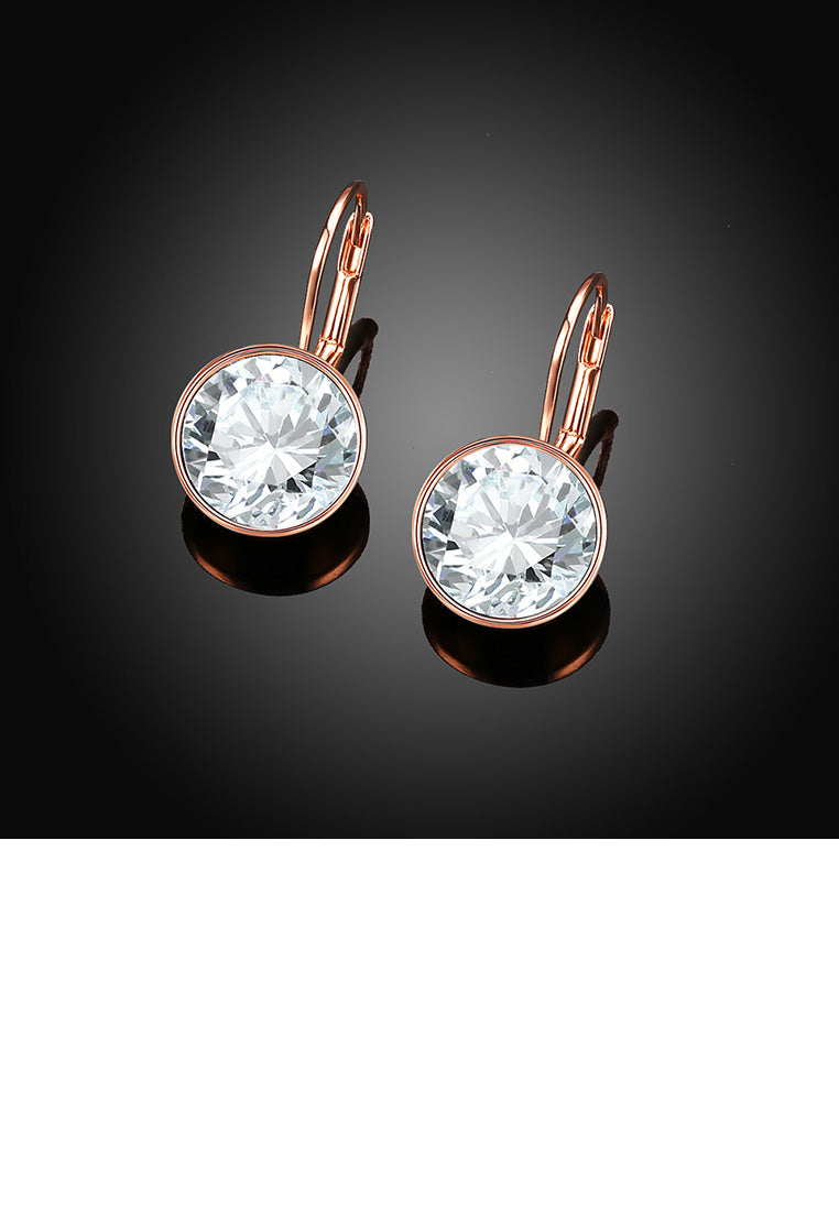 Simple Fashion Plated Rose Gold Geometric Round Earrings