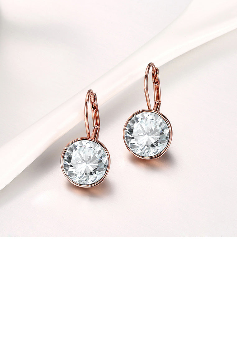 Simple Fashion Plated Rose Gold Geometric Round Earrings