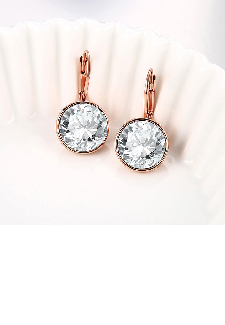 Simple Fashion Plated Rose Gold Geometric Round Earrings