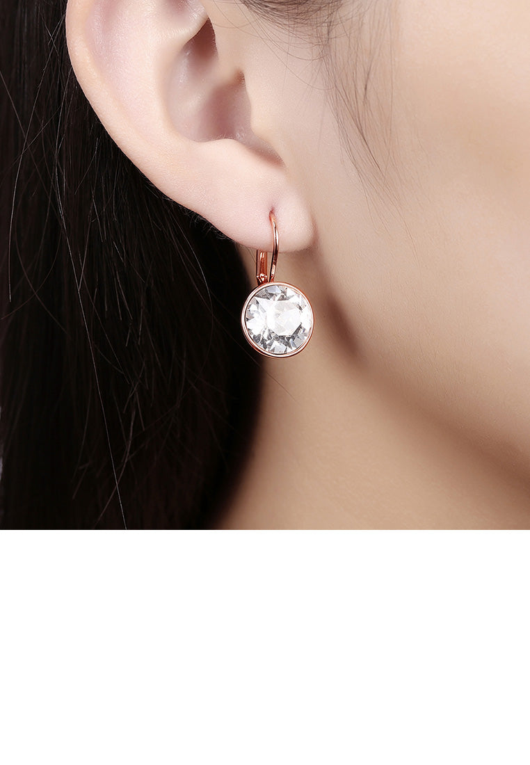 Simple Fashion Plated Rose Gold Geometric Round Earrings