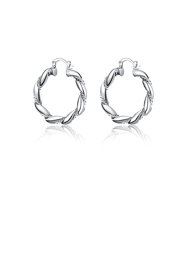 Simple Twisted Geometric Round Earrings