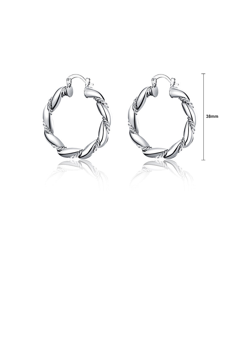 Simple Twisted Geometric Round Earrings