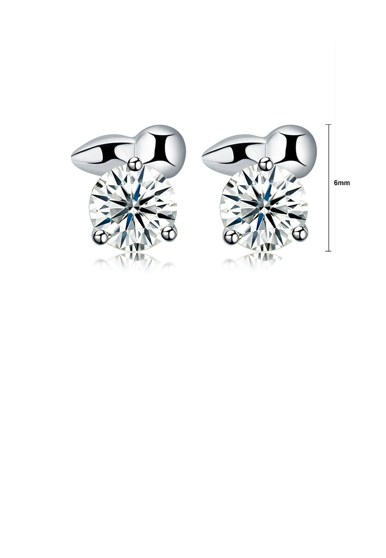 925 Sterling Silver Mini Simple Elegant Exquisite Earrings and Ear Studs with Cubic Zircon
