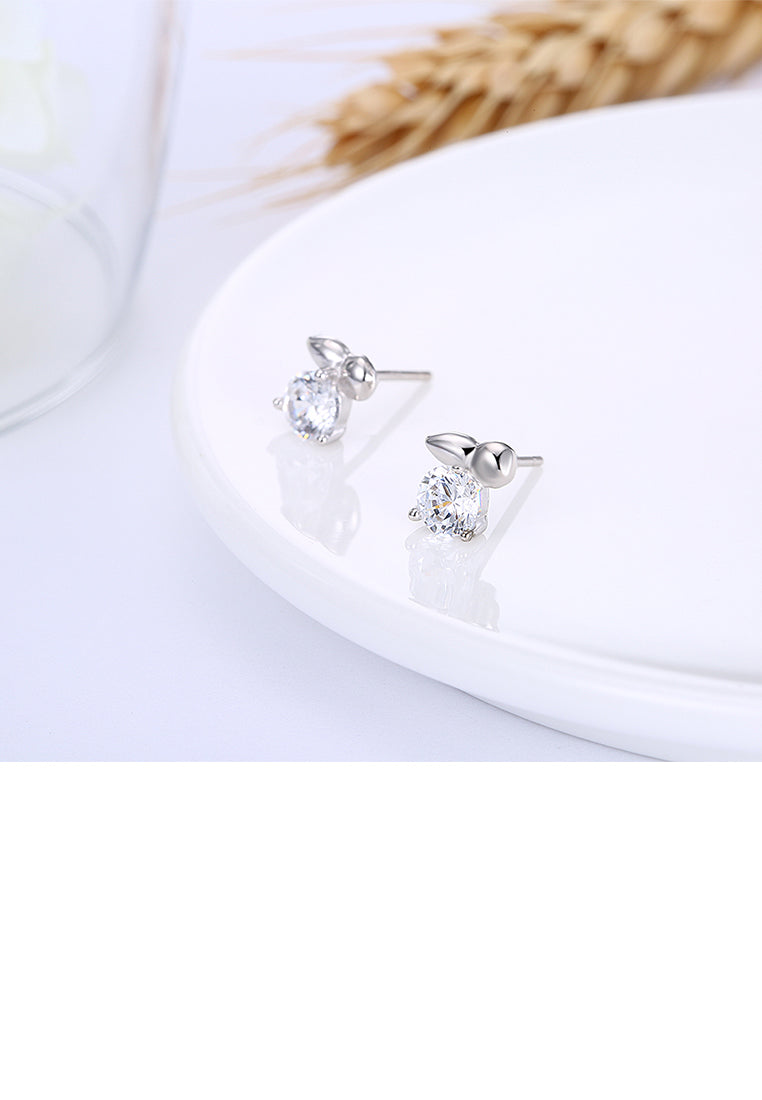 925 Sterling Silver Mini Simple Elegant Exquisite Earrings and Ear Studs with Cubic Zircon