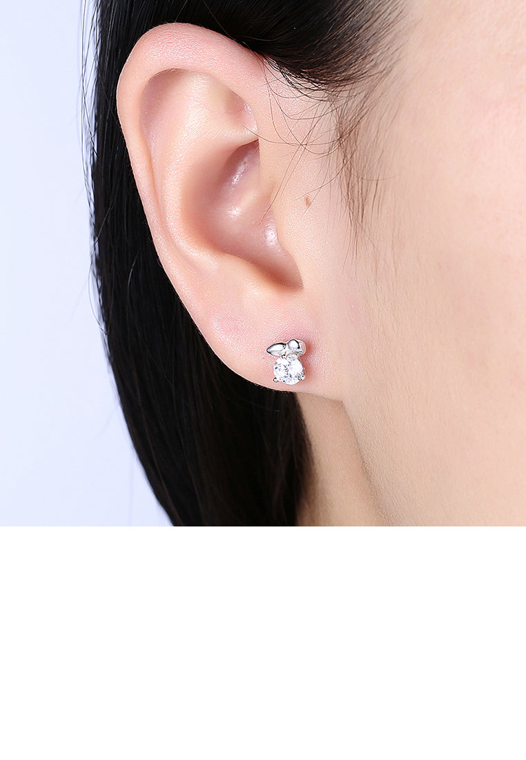 925 Sterling Silver Mini Simple Elegant Exquisite Earrings and Ear Studs with Cubic Zircon