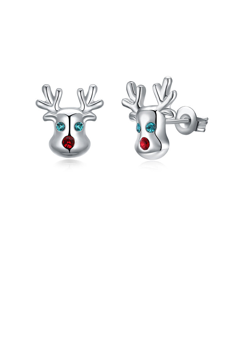 Fashion Simple Elk Stud Earrings with Cubic Zircon