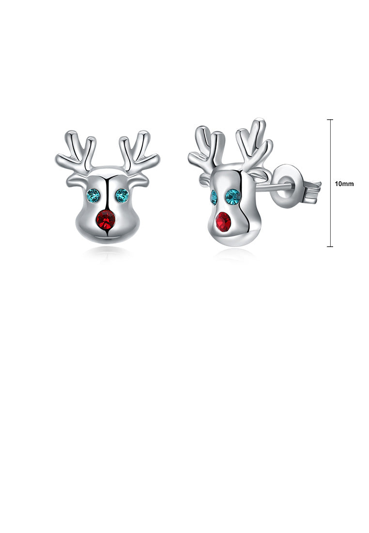 Fashion Simple Elk Stud Earrings with Cubic Zircon