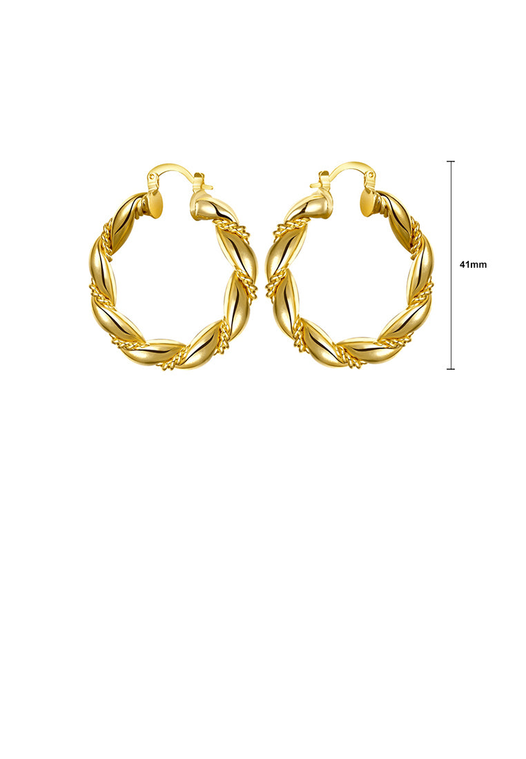 Elegant Plated Gold Round Earrings