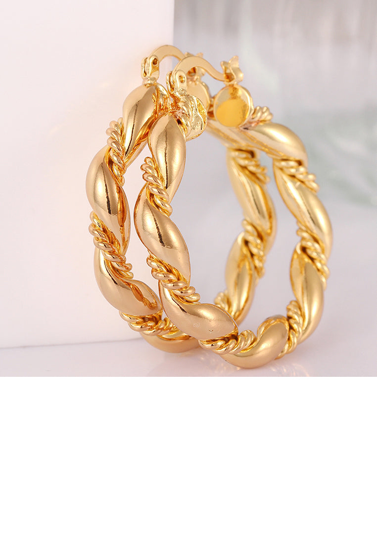 Elegant Plated Gold Round Earrings
