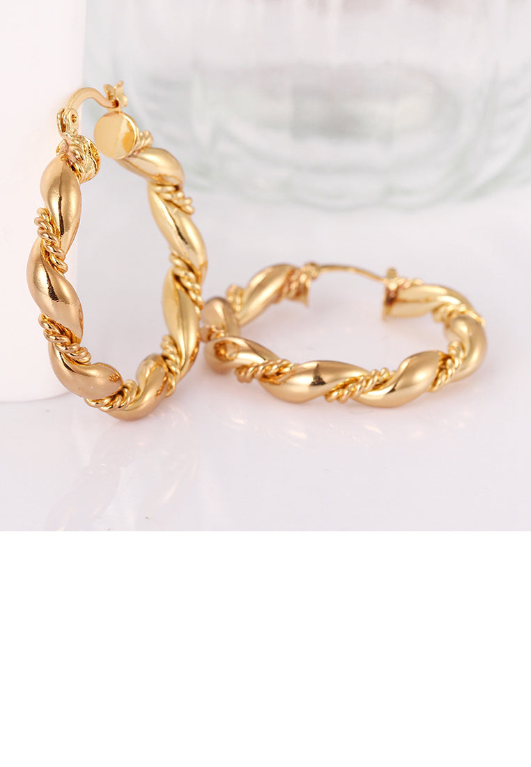 Elegant Plated Gold Round Earrings