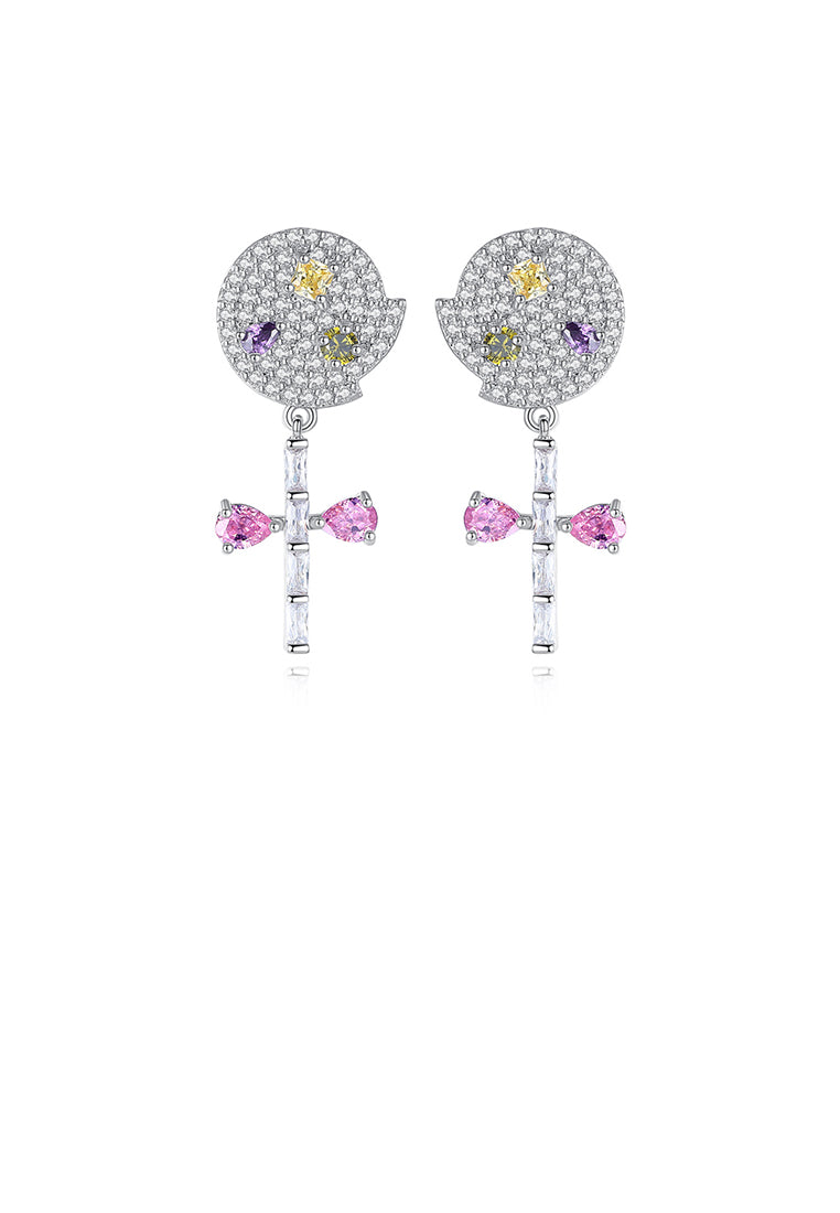 Simple and Creative Lollipop Earrings with Cubic Zirconia - Luxurious Look