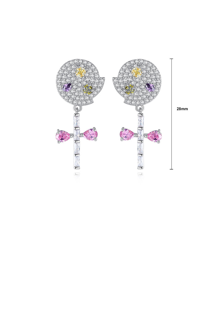 Simple and Creative Lollipop Earrings with Cubic Zirconia - Luxurious Look
