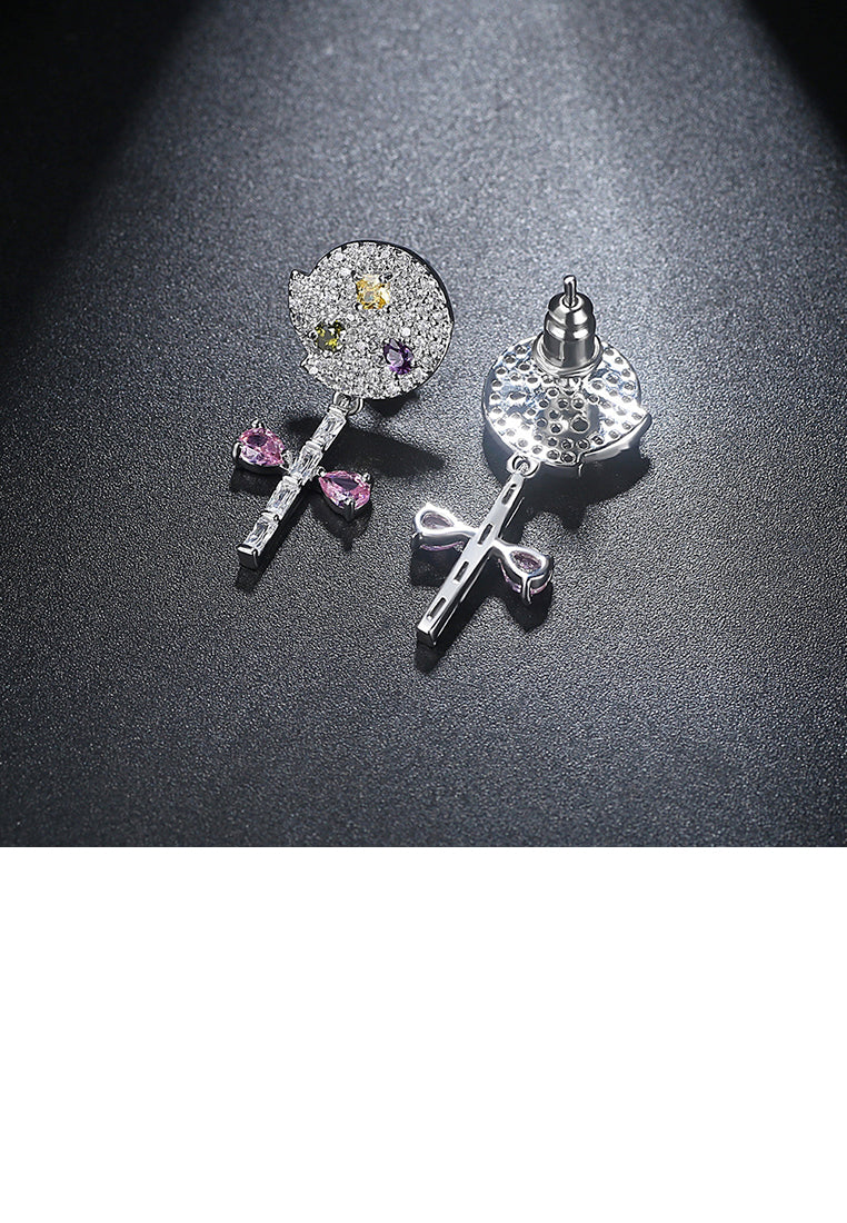 Simple and Creative Lollipop Earrings with Cubic Zirconia - Luxurious Look