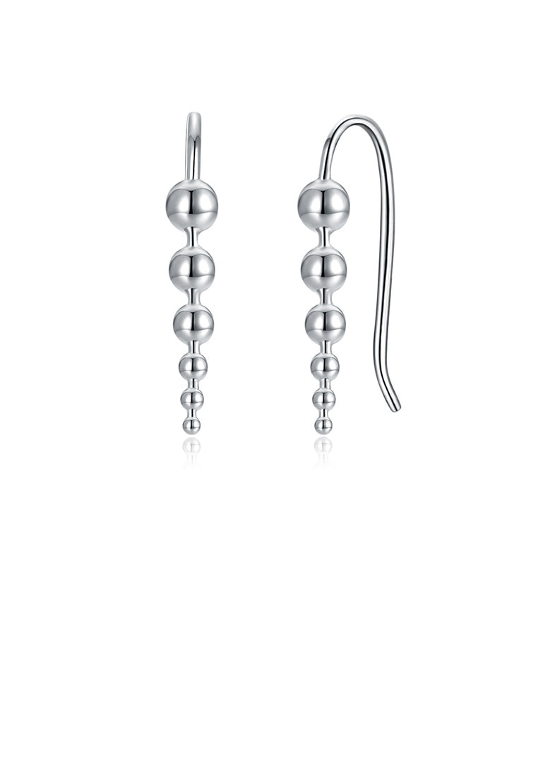 925 Sterling Silver Simple Round Bead Earrings