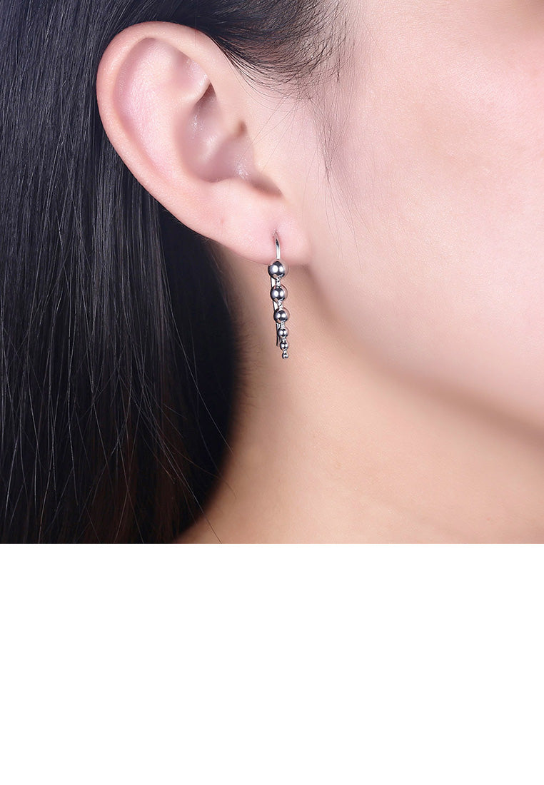 925 Sterling Silver Simple Round Bead Earrings