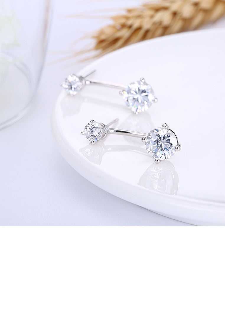 925 Sterling Silver Fashion Stud Earrings with Cubic Zircon
