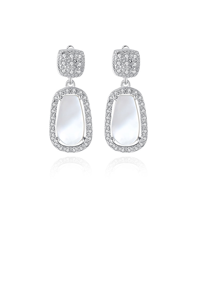 Fashion and Elegant Geometric Earrings with Cubic Zirconia - Luxurious Look
