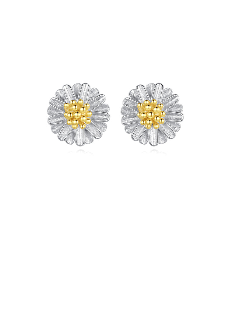 925 Sterling Silver Fashion and Elegant Daisy Stud Earrings