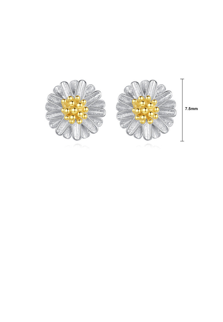 925 Sterling Silver Fashion and Elegant Daisy Stud Earrings