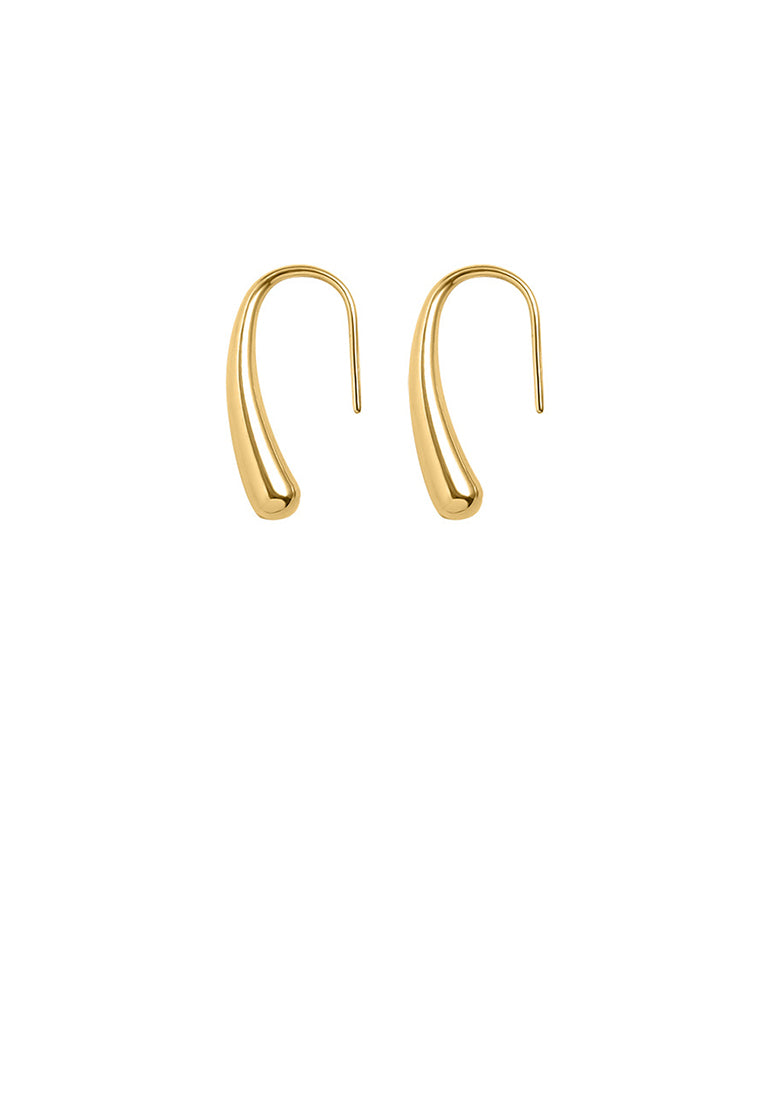 Simple Personality Plated Gold 316L Stainless Steel Line Geometric Earrings