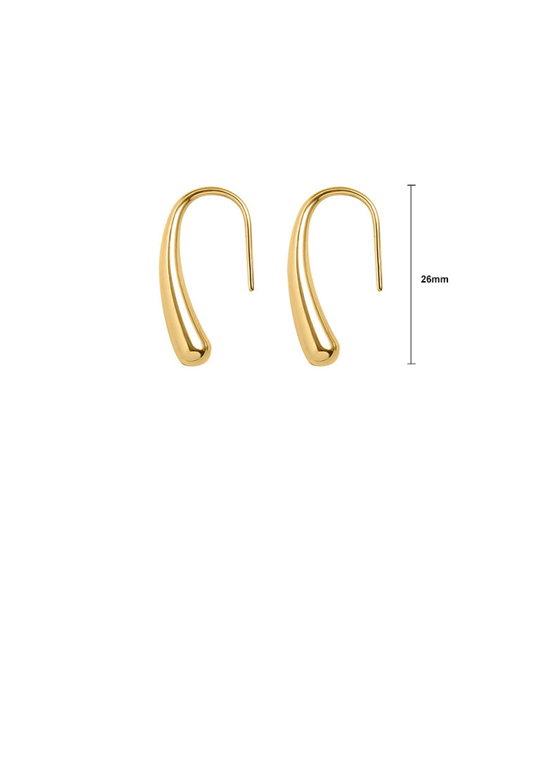 Simple Personality Plated Gold 316L Stainless Steel Line Geometric Earrings