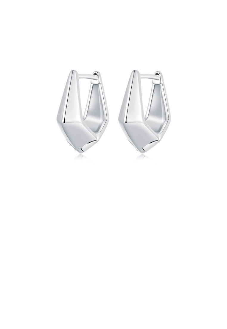 925 Sterling Silver Simple Personalized Geometric Diamond Earrings