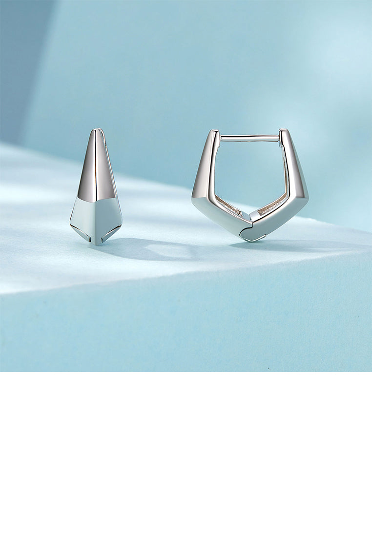 925 Sterling Silver Simple Personalized Geometric Diamond Earrings