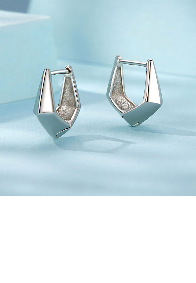 925 Sterling Silver Simple Personalized Geometric Diamond Earrings