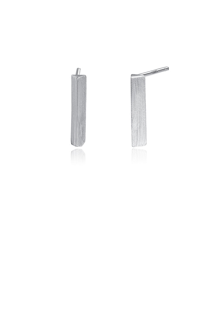 925 Sterling Silver Simple Fashion Geometric Strip Stud Earrings