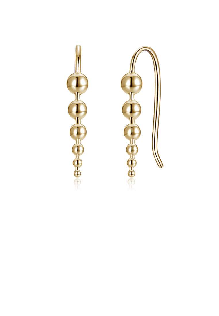 925 Sterling Silver Plated Champagne Gold Bead Earrings