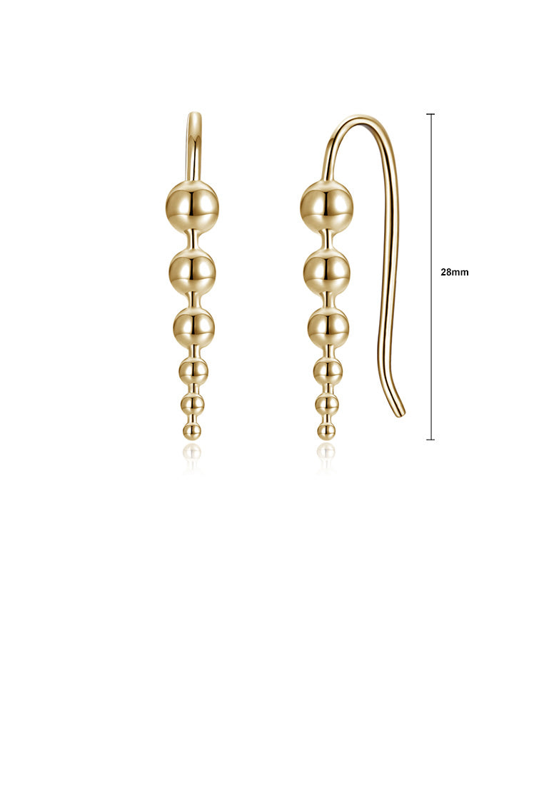 925 Sterling Silver Plated Champagne Gold Bead Earrings