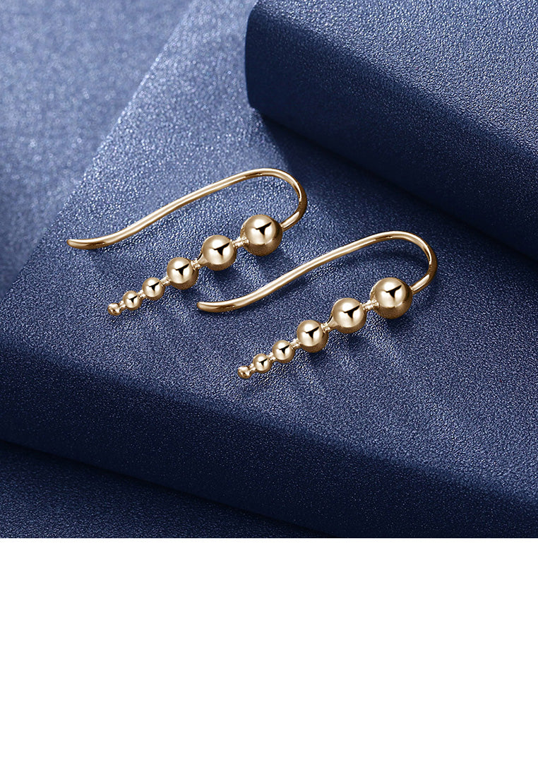 925 Sterling Silver Plated Champagne Gold Bead Earrings