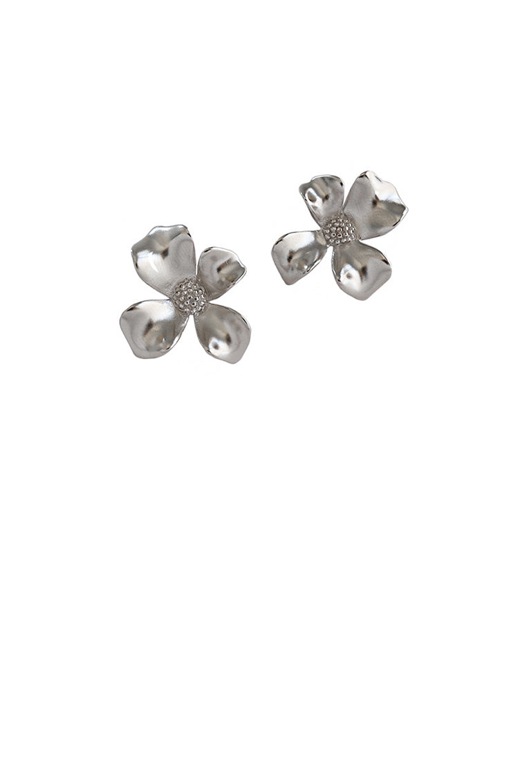 925 Sterling Silver Fashion Elegant Flower Stud Earrings